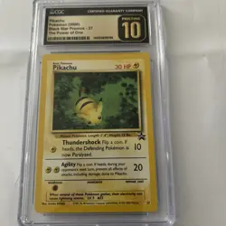 CGC 10 PRISTINE Pikachu #27 GOLD LABEL Black Star PROMO Pokemon Card - Image 1