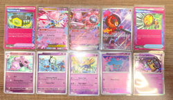 PINK BUNDLE, CUTE, Pokemon cards, NM, mewtwo, Charcadet, MDiancie EX, & more - Image 1