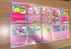 PINK BUNDLE, CUTE, Pokemon cards, NM, mewtwo, Charcadet, MDiancie EX, & more - Image 4
