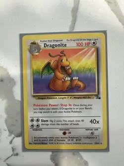 Pokemon TCG Dragonite 19/62 100 HP 1999 Wizards Card Lot w/ Pikachu Sleeve - Image 5