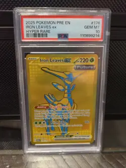 Pokemon TCG Iron Leaves EX Prismatic Evolutions Holo Card 176/131 Gold PSA 10 - Image 1