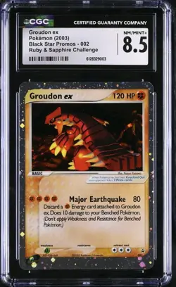 Pokemon Black Star Promo Holo Ultra Rare Groudon EX 002 CGC 8.5 - Image 1