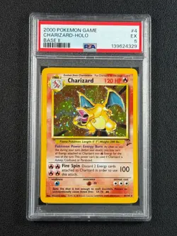 CHARIZARD HOLO PSA 5 2000 POKEMON BASE SET 2 II HOLO ENGLISH #4/130 #4 RARE 4329 - Image 1