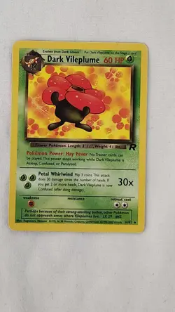 Pokemon 2000 TCG Dark Vileplume Card #30/82. Non Holo. Stage 2. - Image 4