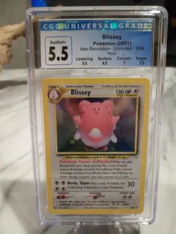 Blissey CGC 5.5 Pokemon 2001 Neo Revelation Unlimited 2/64 Holo with Sub Grades - Image 1