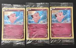 2016 POKEMON TOYS R US PROMO HOLO RARE CLEFAIRY X3 NM SEALED SET - Image 1