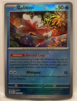 Pokemon TCG Goldeen Prismatic Evolutions Masterball Holo Card 020/131 S&V - Image 1