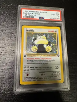 Snorlax Pokemon TCG Jungle 11/64 1st Edition Holo Rare 1999 PSA 8 - Image 1