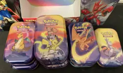 Pokemon Tin Lot of 15 Assorted Sizes EMPTY Metal Tin- Mini Tin Inserts/ Pris Box - Image 3