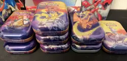 Pokemon Tin Lot of 15 Assorted Sizes EMPTY Metal Tin- Mini Tin Inserts/ Pris Box - Image 4