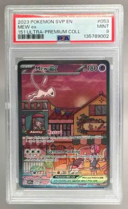 135789002 Mew ex 2023 Pokemon Scarlet Violet 151 Ultra Premium Promo #053 PSA 9 - Image 1