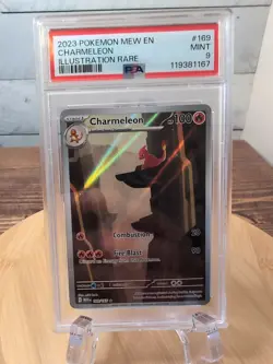 2023 POKEMON MEW EN-151 ILLUSTRATION RARE #169 CHARMELEON PSA 9 - Image 1