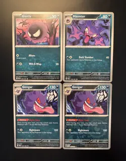 Pokemon TCG - Gengar 057 x2, Haunter 056 & Gastly 055- Paldean Fates - Image 1