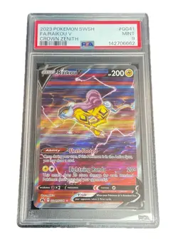 Pokemon TCG Raikou v Crown Zenith: Galarian Gallery Holo Ultra Rare #GG41 PSA 9 - Image 1
