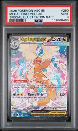 2026 POKEMON ASCENDED HEROES SPECIAL ILLUSTRATION RARE MEGA DRAGONITE EX PSA 9 - Image 1