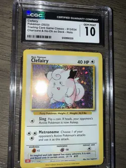 Pokemon TCG CGC 10 Gem Mint Clefairy Holo Rare Classic Collection CLC 013/034 - Image 1
