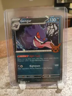 Pokemon TCG Gengar 057/091 Cosmo Holo 2024 Trick or Trade Booster (LP) - Image 1