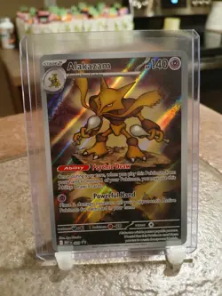 Pokemon TCG Mega Evolution Alakazam 009 Black Star Promos Illustration Rare - Image 1