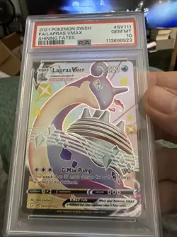 Lapras 2021 Pokemon Shining Fates Full Art VMAX Card - SV111/SV122 - PSA 10 - Image 1
