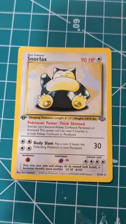 Pokemon TCG Snorlax Jungle 27/64 Regular 1st Edition Rare LP - Image 1