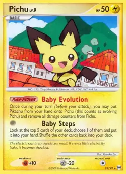 Pokemon TCG Arceus Pichu Card 25/99 Regular Rare, English - Image 1