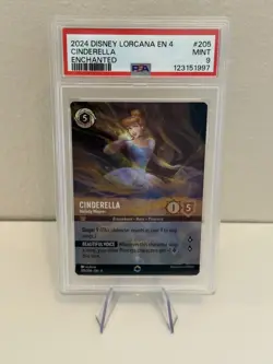 PSA 9 Disney Lorcana Ursula's Return Cinderella Enchanted Melody Weaver 205/204 - Image 1