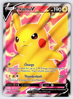 Pikachu V 170/185 2020 Vivid Voltage Pokemon Card TCG Full Art Ultra Rare - Nm/M - Image 1