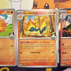Pokemon Ethan’s Cyndaquil, Quilava, and Typhlosion 3 Card Lot - Destined Rivals - Image 3
