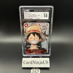 CGC 10 GEM MINT Monkey D. Luffy (Parallel) P-001 P 25th Edition - ONE PIECE Card - Image 1