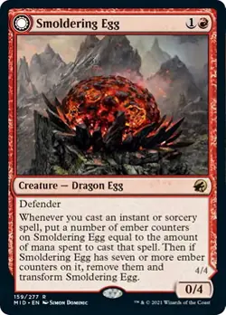 Smoldering Egg / Ashmouth Dragon Innistrad: Midnight Hunt PLD Rare CARD ABUGames - Image 1