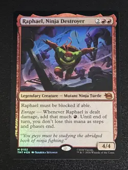 MTG Teenage Mutant Ninja Turtles Raphael, Ninja Destroyer Foil 0102 NM Mythic - Image 1