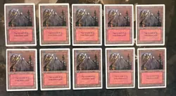 *** UNLIMITED 10x Mountain (Gray Sky) *** EX+ Clean! - Magic MtG - Image 1