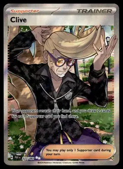 CLIVE Holo Ultra Rare Full Art 227/091 2024 Paldean Fates Pokemon Card - Image 1