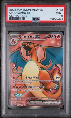 Charizard ex 183/165 151 Full Art PSA Mint 9 Pokemon Graded - Image 1