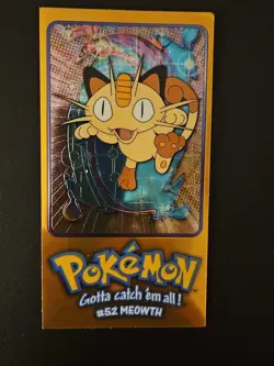 Pokemon Topps #52 MEOWTH Chrome 1999 Series 1 5of5 Card TV Animation Edition NM - Image 1