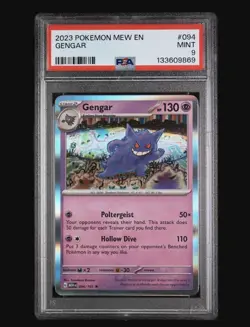 Gengar PSA 9 2023 Pokemon 151 #094 Mew EN-151 Holo Mint Slab - Image 1