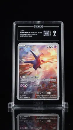 Pokemon Latios Surging Sparks Illustration Rare #203 TAG 9 Mint - Image 1