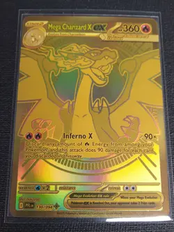 Pokemon TCG Phantasmal Flames Mega Charizard X ex (Gold Hyper Rare Holo) #130/94 - Image 1