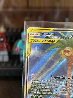 Pokemon Rowlet & Alolan Exeggutor GX TAG TEAM Ultra Rare Full Art Holo 215/236 - Image 5