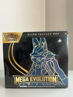 Pokemon TCG Mega Evolution ETB Elite Trainer Box Lucario New Factory Sealed - Image 1