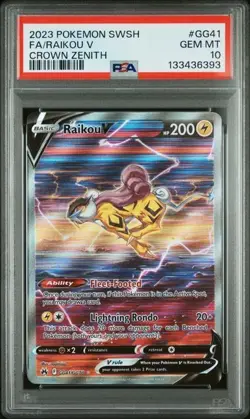 POKEMON FA/RAIKOU V 2023 SWORD AND SHIELD CROWN ZENITH #GG41 PSA 10 - Image 1