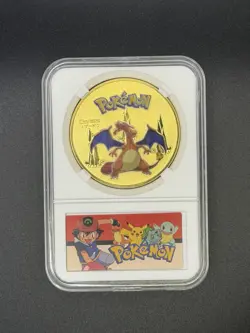 Pokemon Charizard Gold Metal Embossed Commemorative Collectible Coin - Image 1