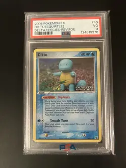 2005 Pokemon Ditto (Squirtle) Delta Species Reverse Holo Stamped PSA 3 - Image 1