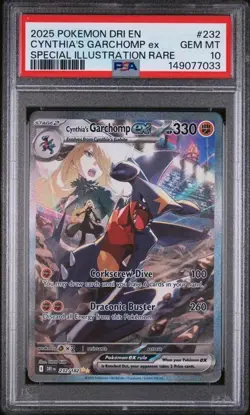 POKEMON CYNTHIA'S GARCHOMP ex 2025 DESTINED RIVALS SPECIAL ILL. RARE #232 PSA 10 - Image 1