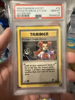 POKEMON ROCKET'S SNEAK ATTACK 2000 ROCKET 1ST EDITION #72 PSA 10 Non Holo - Image 1