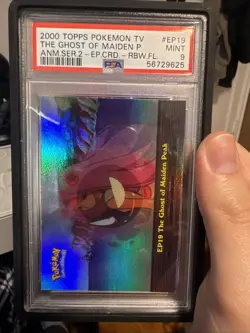 Topps 2000 Pokemon TV Series The Ghost of Maiden Peak Rainbow Foil PSA 9 - Image 2