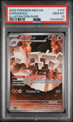 2025 POKEMON MEG EN-MEGA EVOLUTION ILLUSTRATION RARE #147 GARGANACL PSA 10 - Image 1