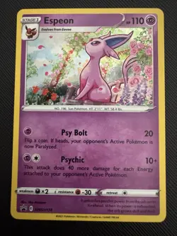 Pokemon Espeon SWSH174 Sword & Shield Black Star Promo Cosmos Holo LP - Image 1