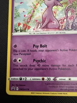 Pokemon Espeon SWSH174 Sword & Shield Black Star Promo Cosmos Holo LP - Image 5