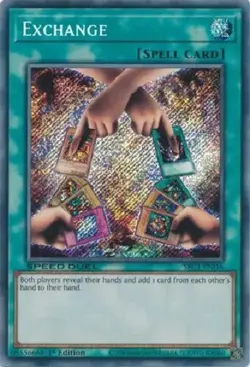 Yugioh - Exchange - 1st Edition - Secret Rare NM - Free Holographic Card - Image 1